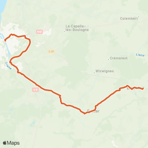 Hauts-de-France Car 62 Desvres / Samer / Boulogne-sur-Mer map
