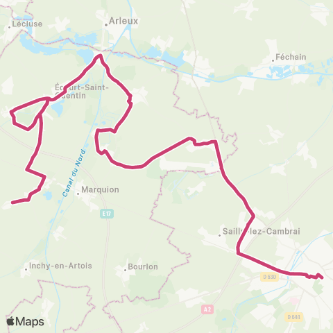 Hauts-de-France Car 62 Ecourt-Saint-Quentin / Cambrai map