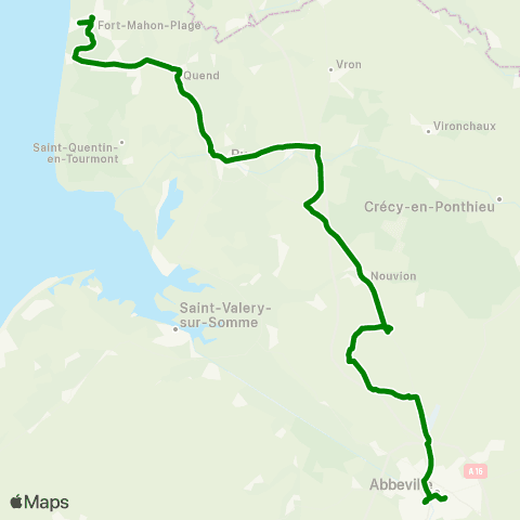 Hauts-de-France Car 80 Abbeville – Rue – Fort Mahon map