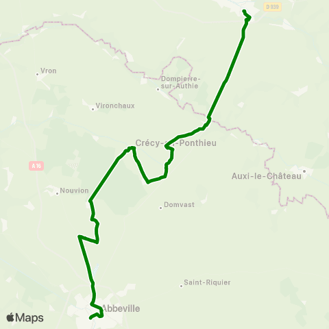 Hauts-de-France Car 80 Hesdin – Abbeville map