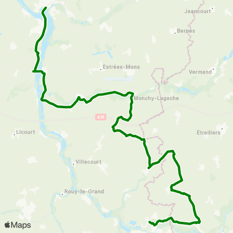 Hauts-de-France Car 80 Peronne - Matigny - Ham map