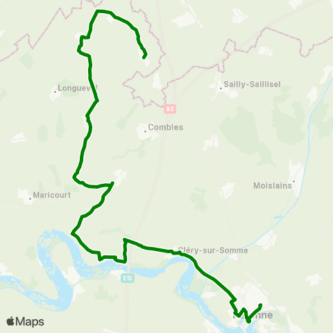 Hauts-de-France Car 80 Lesbœufs - Peronne map