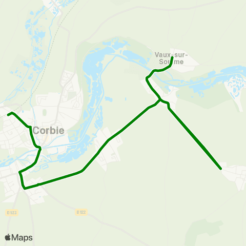 Hauts-de-France Car 80 Le Hamel - Gare de Corbie map