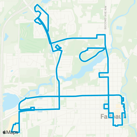 Hiawathaland Transit Blue - Faribault map