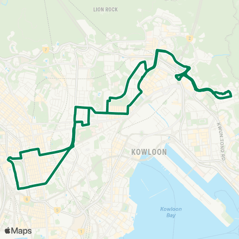 Kowloon Motor Bus Choi Wan - Tai Kok Tsui (Circular) map