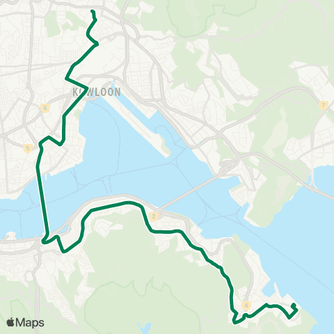 Kowloon Motor Bus Wong Tai Sin - Siu Sai Wan (Island Resort) map