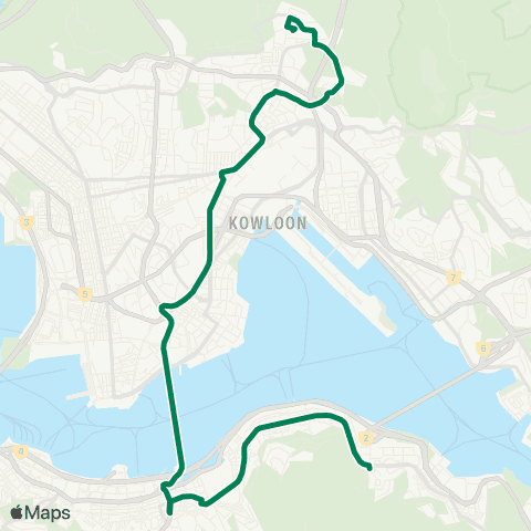 Kowloon Motor Bus Tsz Wan Shan (Central) - Quarry Bay map