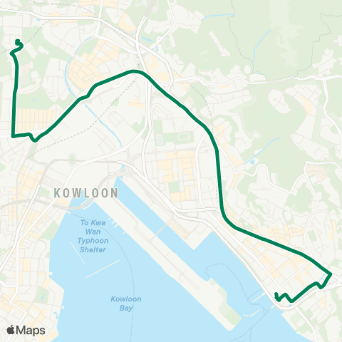 Kowloon Motor Bus Lok Fu - Kwun Tong Ferry map