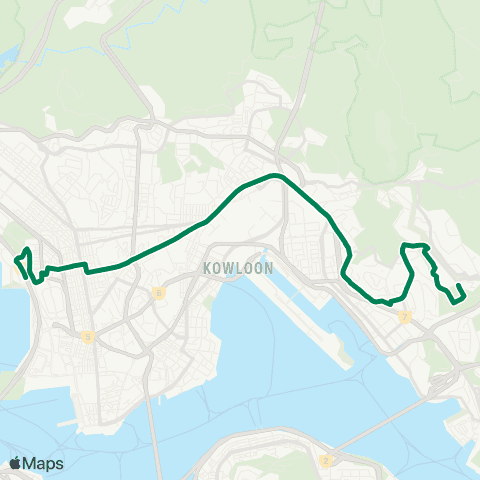 Kowloon Motor Bus Po Tat - Island Harbourview map