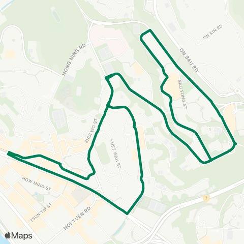 Kowloon Motor Bus Kwun Tong (Elegance Rd) - Po Tat (Circular) map