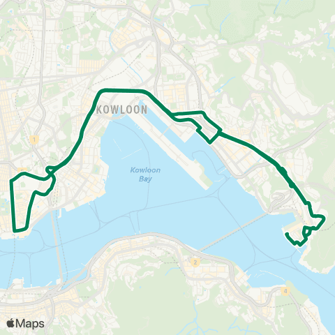 Kowloon Motor Bus Yau Tong (Shung Tak Wai) - Tsim Sha Tsui (Circular) map