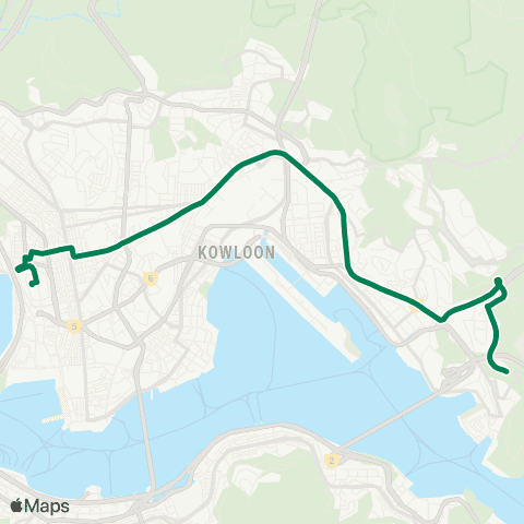 Kowloon Motor Bus Lam Tin (Kwong Tin Estate) - Mong Kok (Pk Av) map