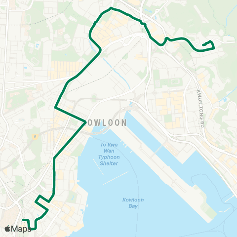 Kowloon Motor Bus Choi Wan - Hung Hom Station map
