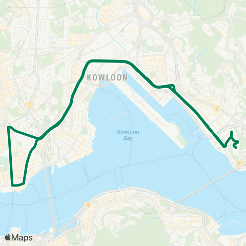 Kowloon Motor Bus Laguna City - Tsim Sha Tsui (Circular) map
