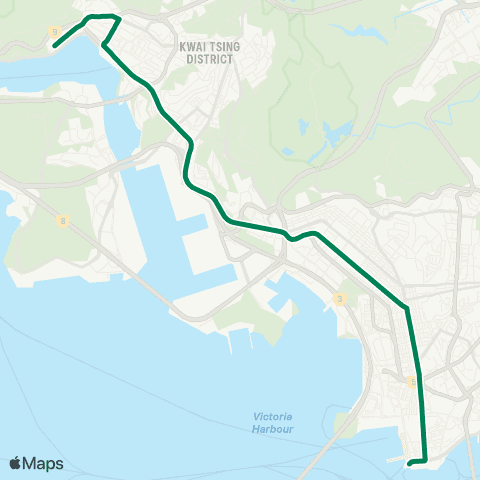 Kowloon Motor Bus Tsuen Wan (Bayview Garden) - Star Ferry map
