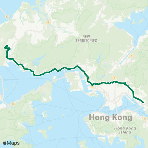 Kowloon Motor Bus Tuen Mun (Po Tin Estate) - Lam Tin Sta map