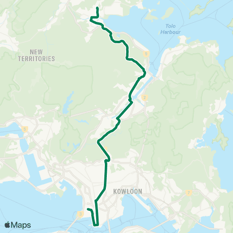 Kowloon Motor Bus Tai Po (Fu Heng) - Jordan (W Kowloon Sta) map