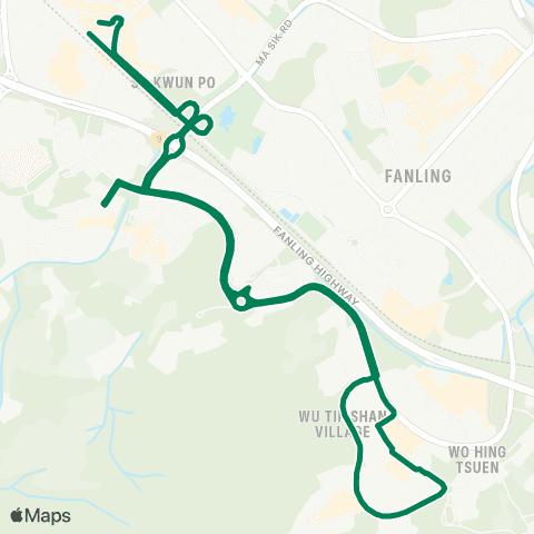 Kowloon Motor Bus Sheung Shui - Wah Ming (Circular) (via Ching Ho Estate) map