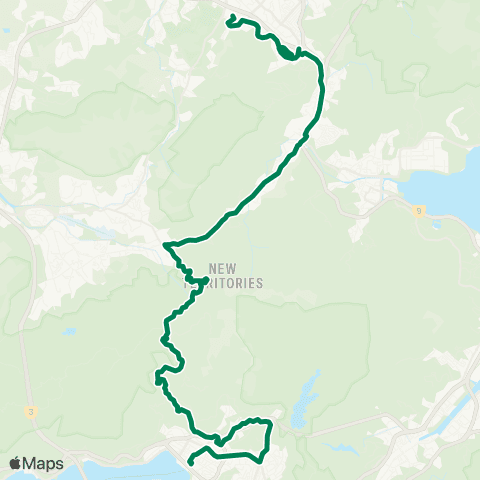 Kowloon Motor Bus Sheung Shui (Tai Ping) - Tsuen Wan (Nina Tower) map