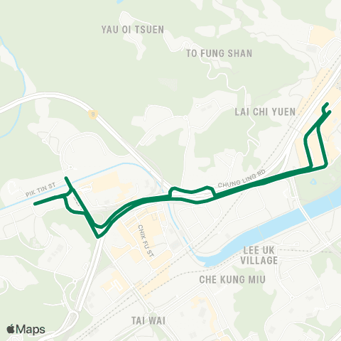 Kowloon Motor Bus Sha Tin Central - Mei Chung Court (Circular) map