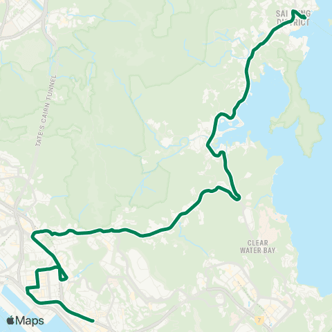 Kowloon Motor Bus Sai Kung - Kwun Tong map