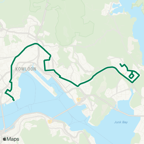 Kowloon Motor Bus Po Lam - Hung Hom (Hung Luen Road) map
