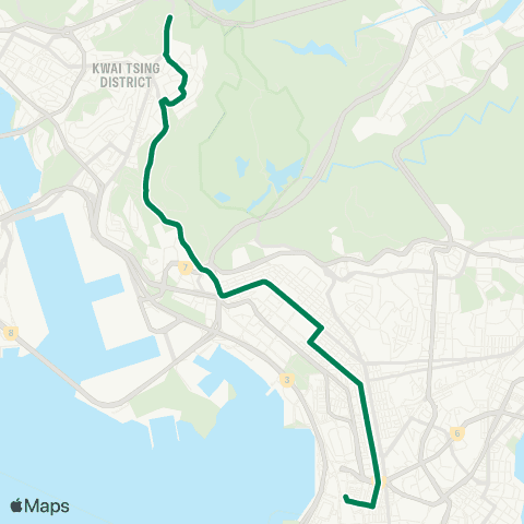 Kowloon Motor Bus Lei Muk Shue - Jordan (W Kowloon Sta) map