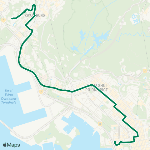 Kowloon Motor Bus Olympic Station - Kwai Shing (Central) map