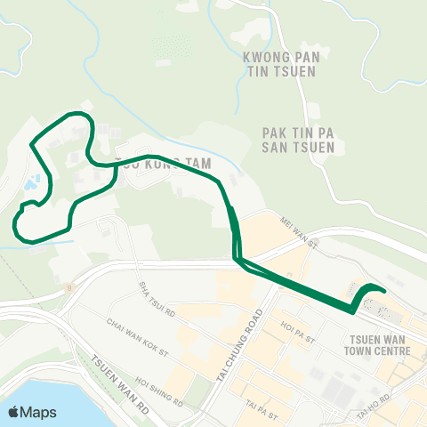 Kowloon Motor Bus Tsuen Wan (Allway Gardens) - Tsuen Wan Sta (Circular) map