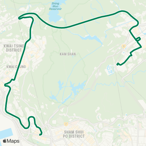 Kowloon Motor Bus Hin Keng - Mei Foo map