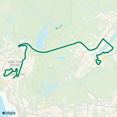 Kowloon Motor Bus Chun Shek - Kwai Shing (East) map