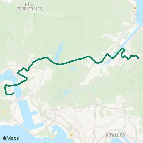 Kowloon Motor Bus Kwong Yuen - Tsing Yi Ferry map