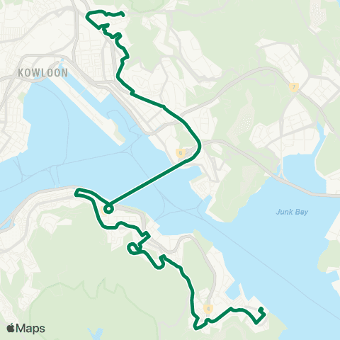 Kowloon Motor Bus Choi Wan - Siu Sai Wan (Island Resort) map