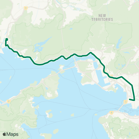 Kowloon Motor Bus Tuen Mun Central - Jordan (W Kowloon Sta) map