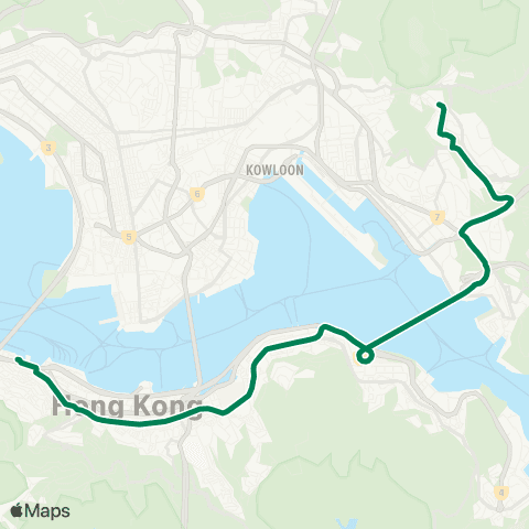 Kowloon Motor Bus Shun Lee - Central (Macao Ferry) map