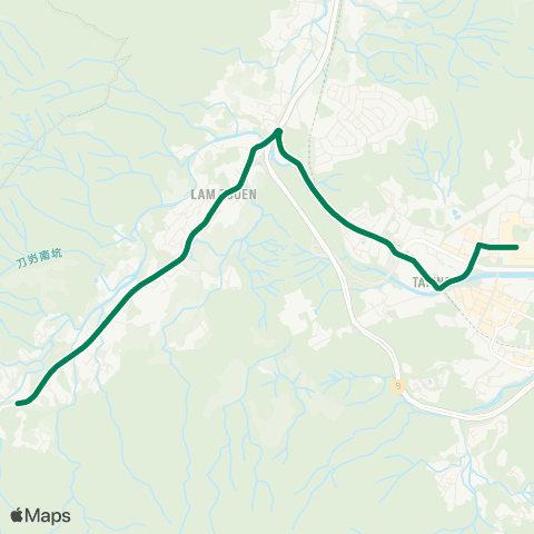Kowloon Motor Bus Ng Tung Chai (Pak Ngau Shek) - Tai Po Central map