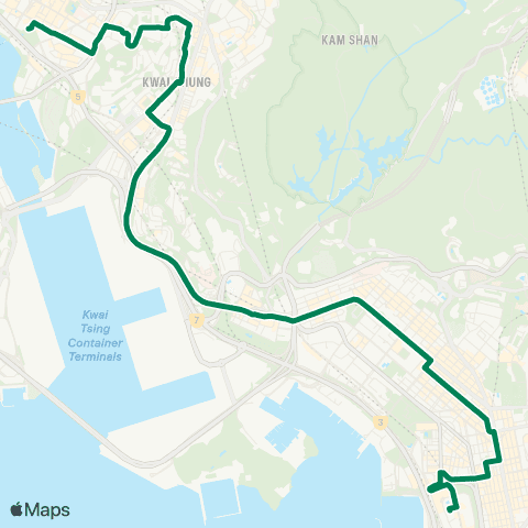 Kowloon Motor Bus Tsuen Wan (Nina Tower) - Mong Kok (Pk Av) map