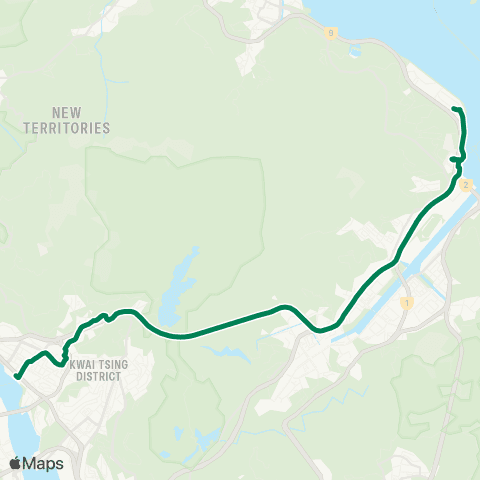 Kowloon Motor Bus Tsuen Wan W Sta - Hong Kong Science Park map