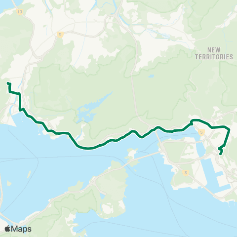 Kowloon Motor Bus Tuen Mun (Shan King Estate) - Lai King (N) map