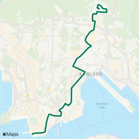 Kowloon Motor Bus Tsz Wan Shan (Central) - Star Ferry map