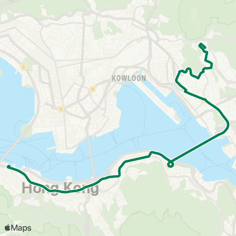 Kowloon Motor Bus Shun Lee - Central (Macao Ferry) map