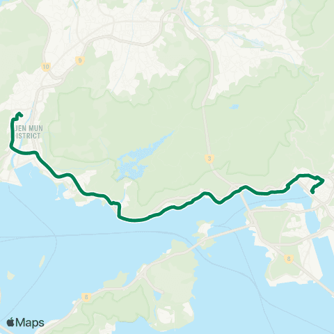 Kowloon Motor Bus Tuen Mun (Tai Hing Estate) - Tsuen Wan (Nina Tower) map