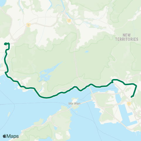 Kowloon Motor Bus Tuen Mun (Siu Hong Court) - Kwai Fong Sta map