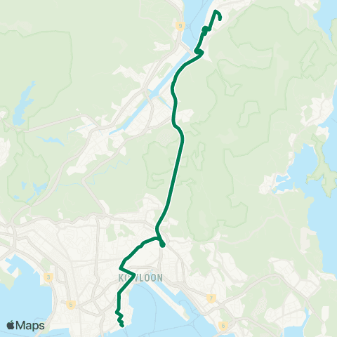 Kowloon Motor Bus Yiu On - Hung Hom (Hung Luen Road) map