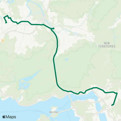 Kowloon Motor Bus Tin Shui Wai Station - Kwai Fong Station map