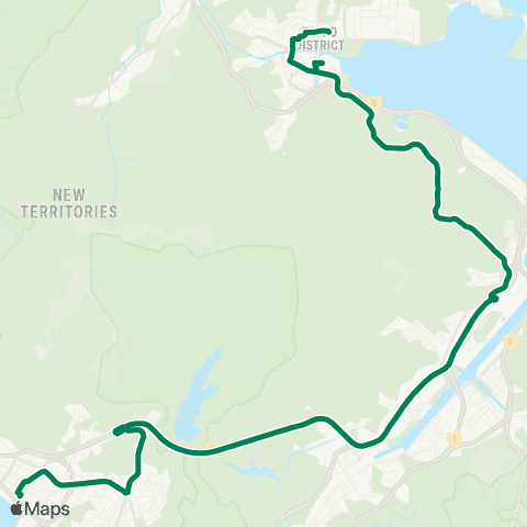 Kowloon Motor Bus Tsuen Wan (Nina Tower) - Tai Po (Fu Shin) map