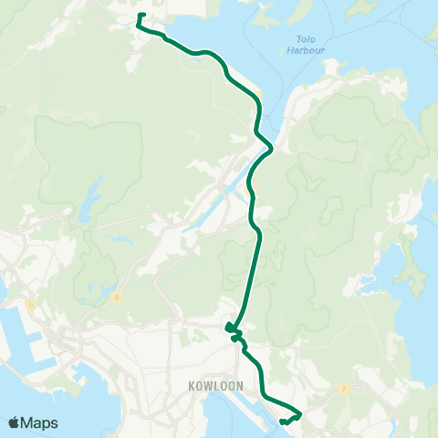 Kowloon Motor Bus Tai Po Central - Kwun Tong Ferry map