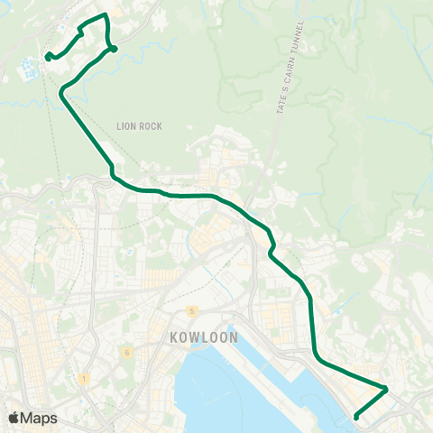Kowloon Motor Bus Hin Keng - Kwun Tong Ferry map