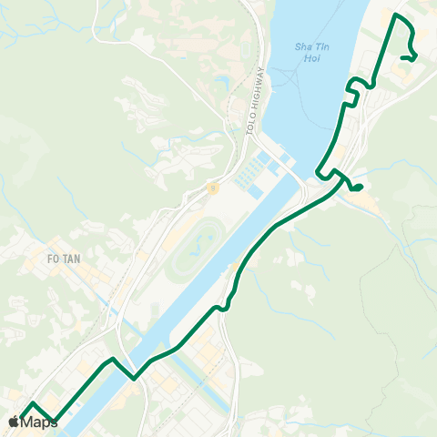 Kowloon Motor Bus Heng On - Shatin Station map