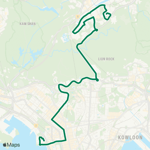 Kowloon Motor Bus Sun Tin Wai - Island Harbourview map